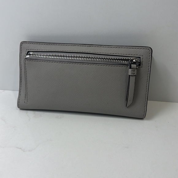 Sold🚫Kate Spade Cameron Large Slim Bifold Wallet Saffiano - Grey/Soft taupe - Picture 3 of 6
